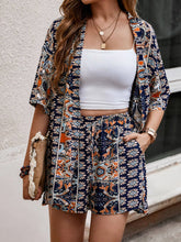 Holidaya Paisley Print Open Front Kimono & Shorts Set Without Tube Top